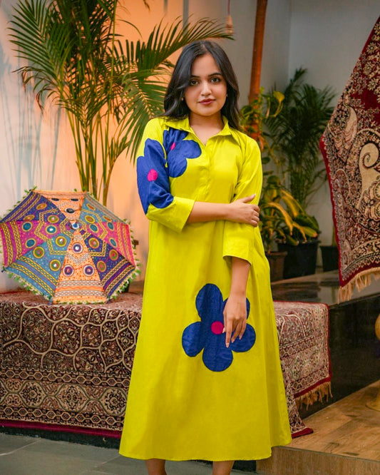 Bold Bloom Green Tunic