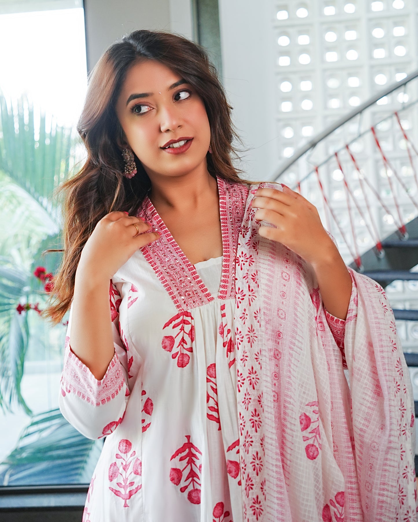 Gulbaag Handblock Printed Anarkali Set