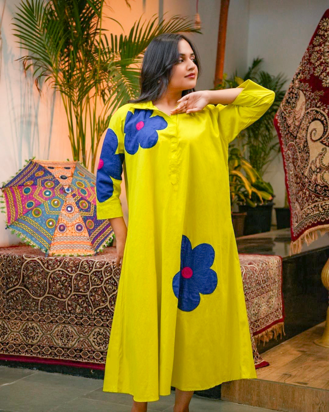 Bold Bloom Green Tunic