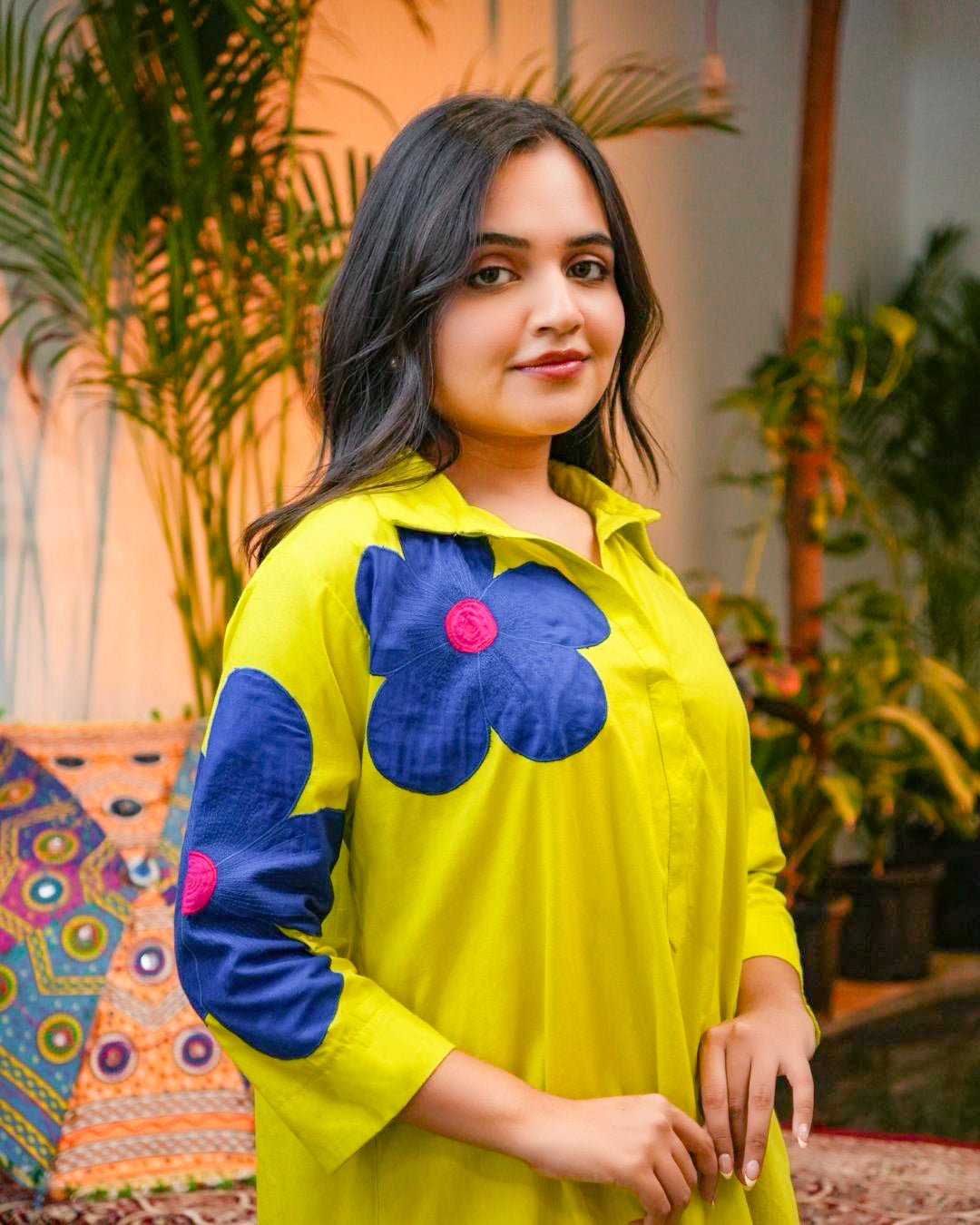 Bold Bloom Green Tunic