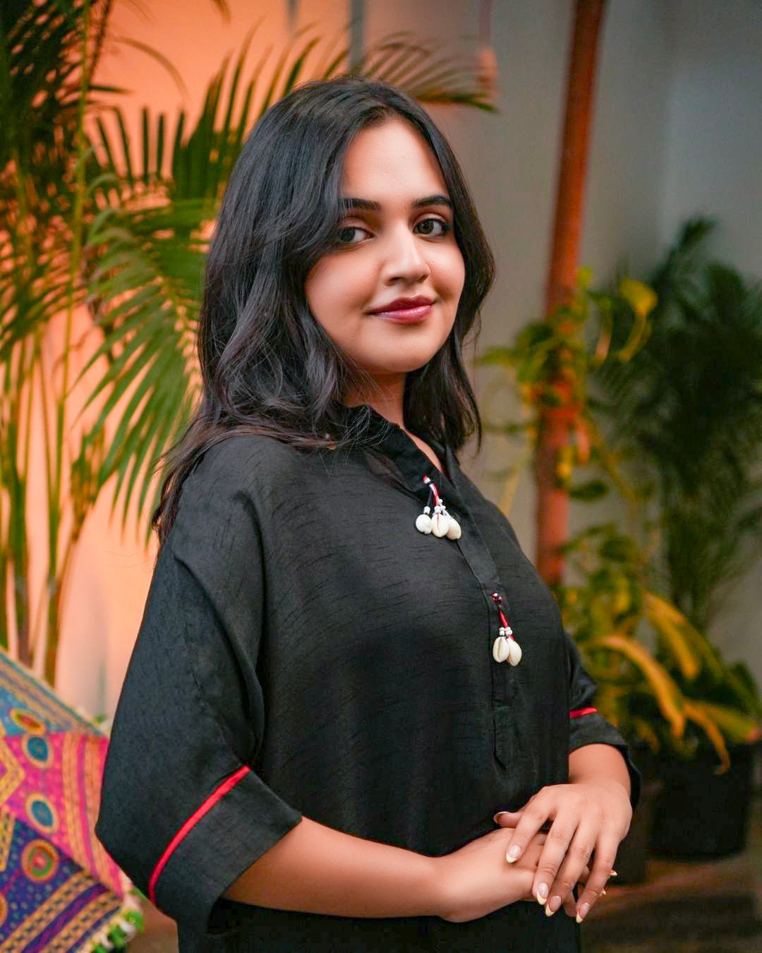 Elegant Handcrafted Black Kaftan Tunic
