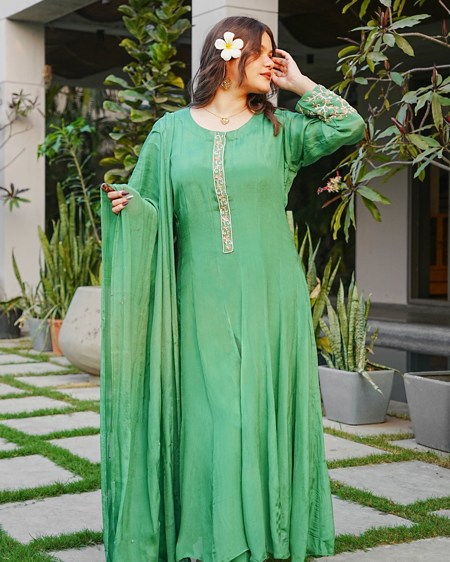 Mint Whisper Anarkali Set