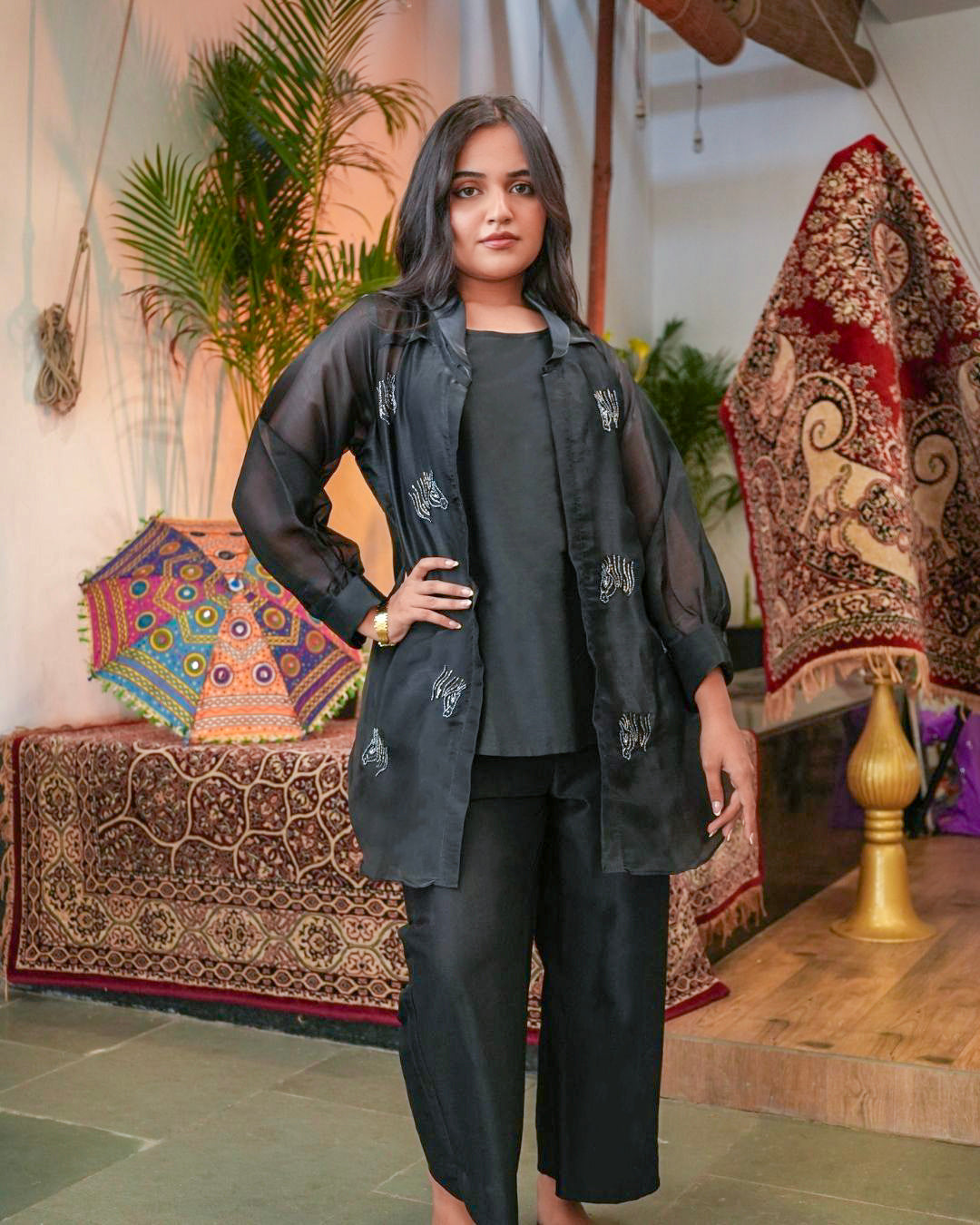 Midnight Muse Organza Co-Ord Set