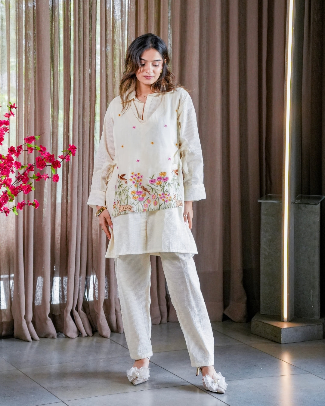 Aira Ivory Cotton Co-Ord Set