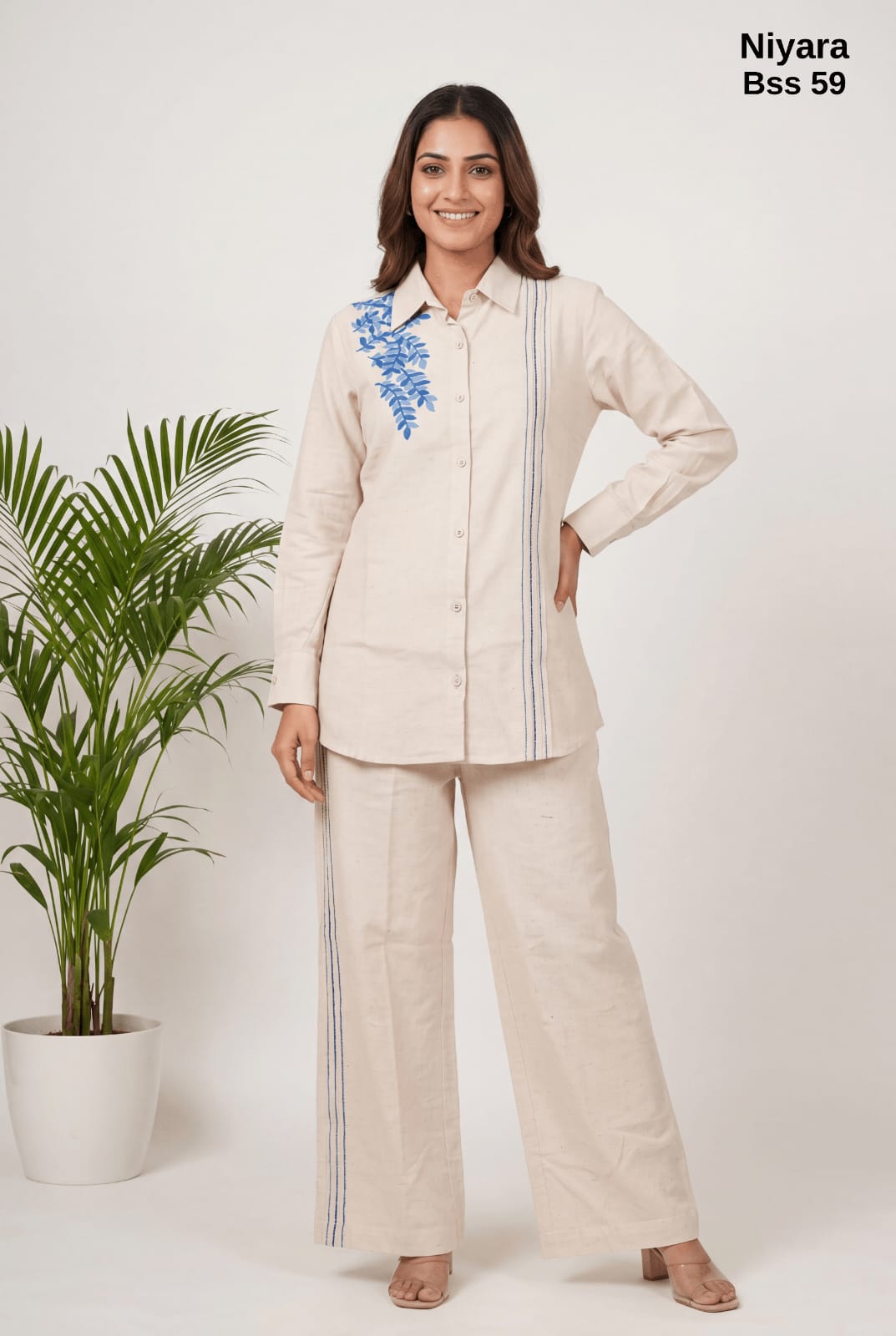 Ivory Embroidered Co-ord Set
