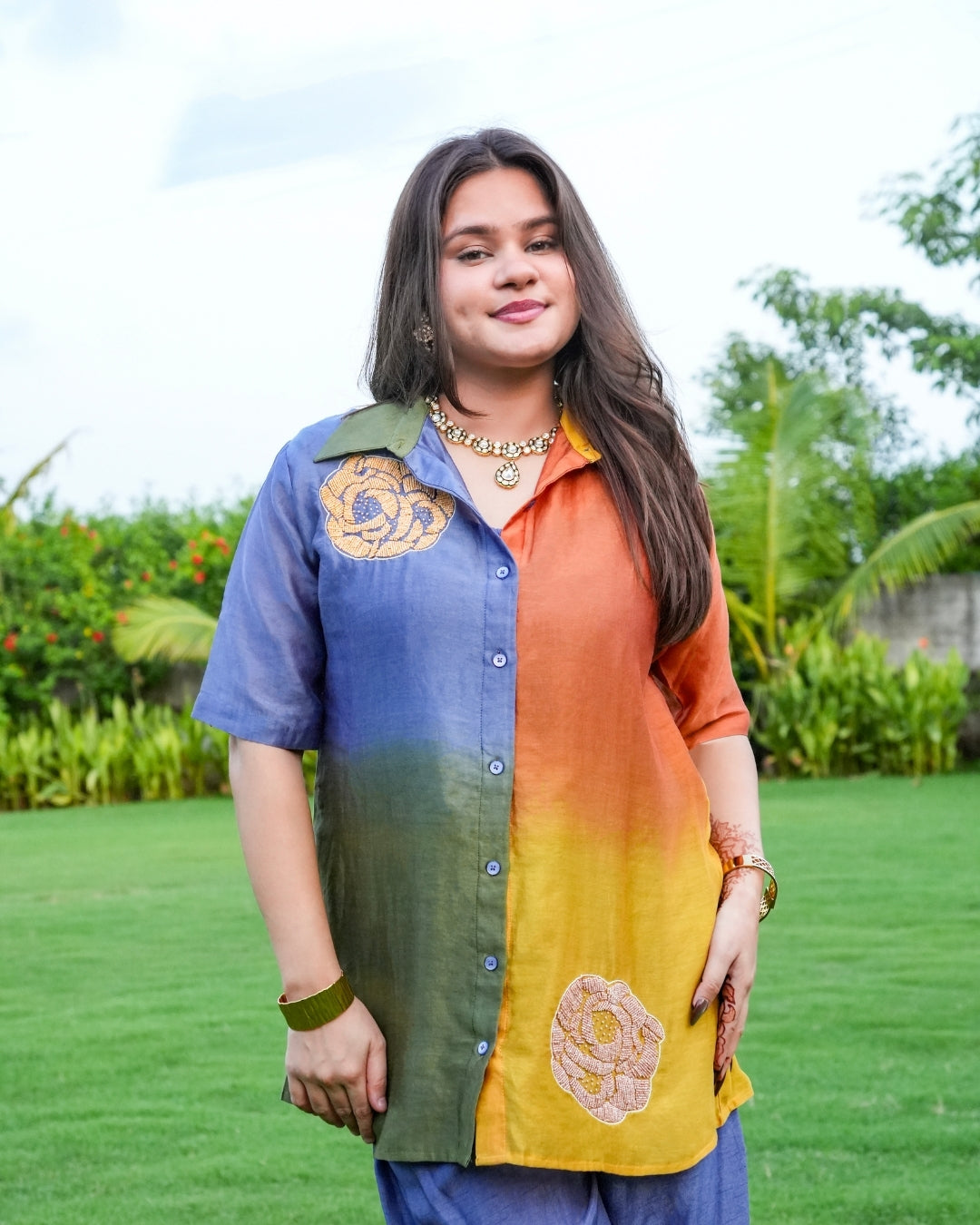 Multicolor Pure Chanderi Coord Set