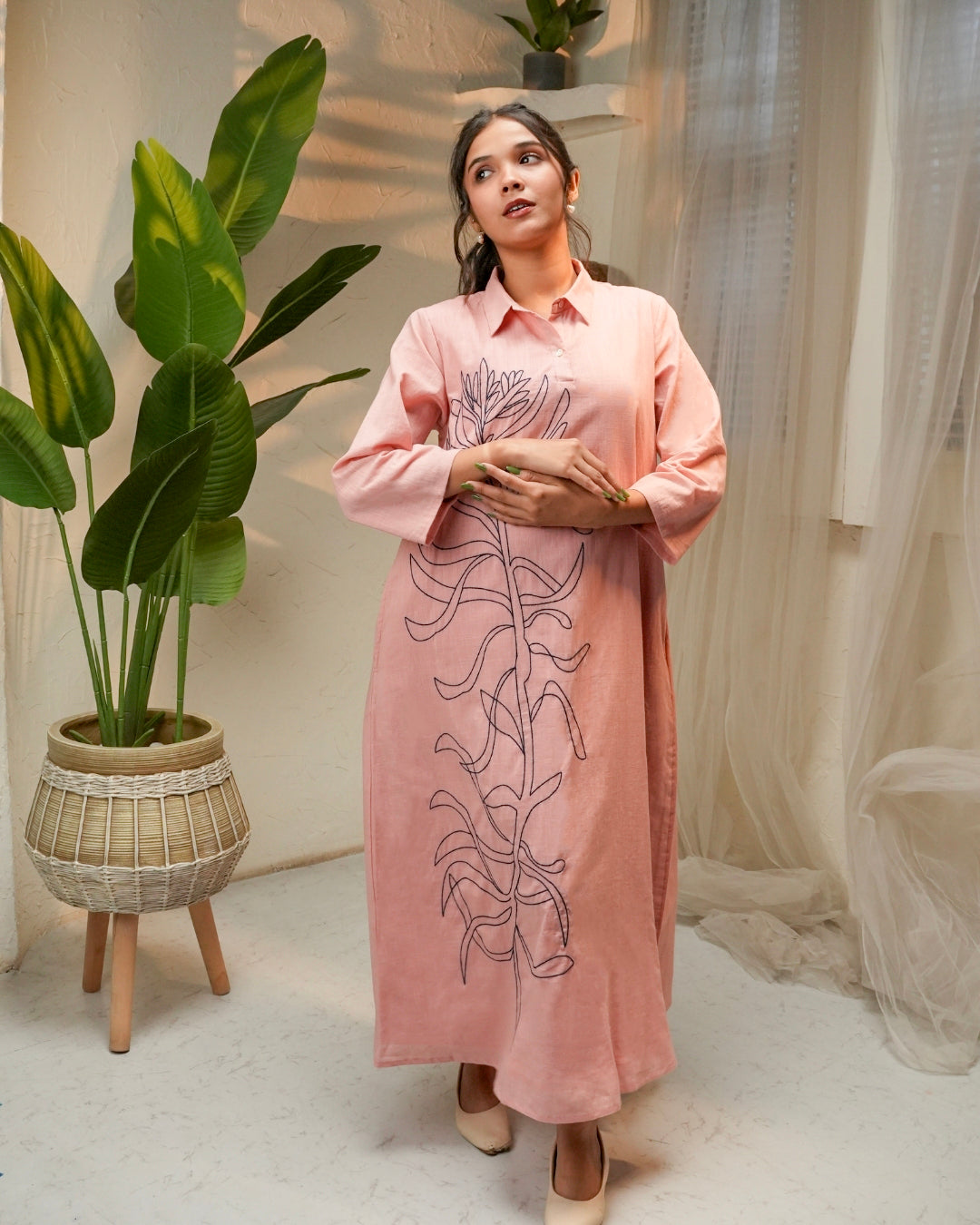 Blush Pink Cotton Dress
