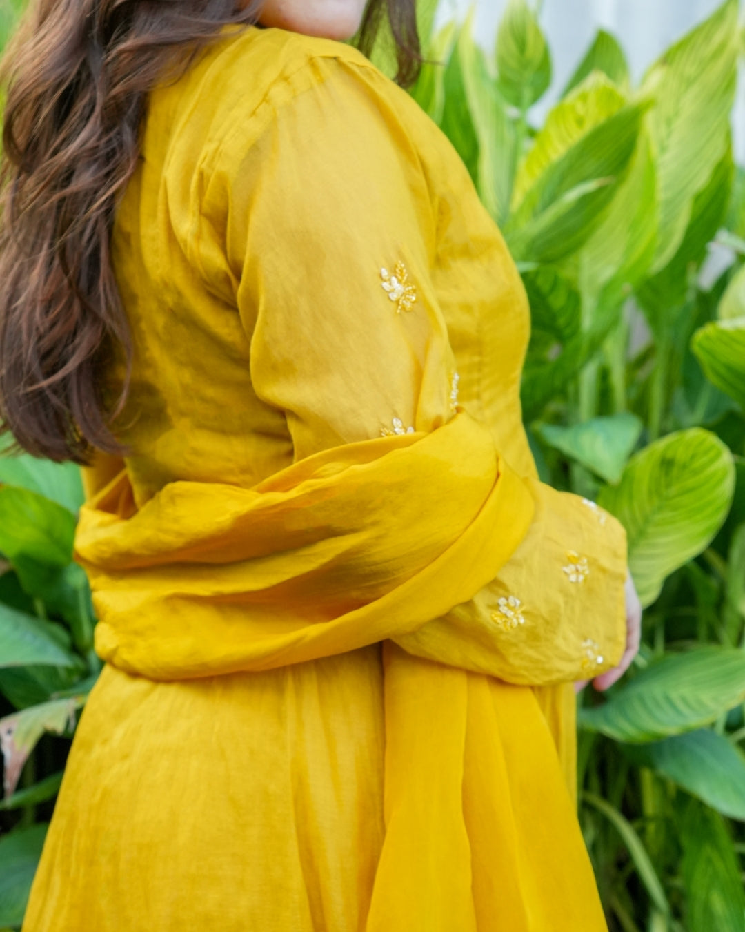 Mustard Yellow Anarkali Set