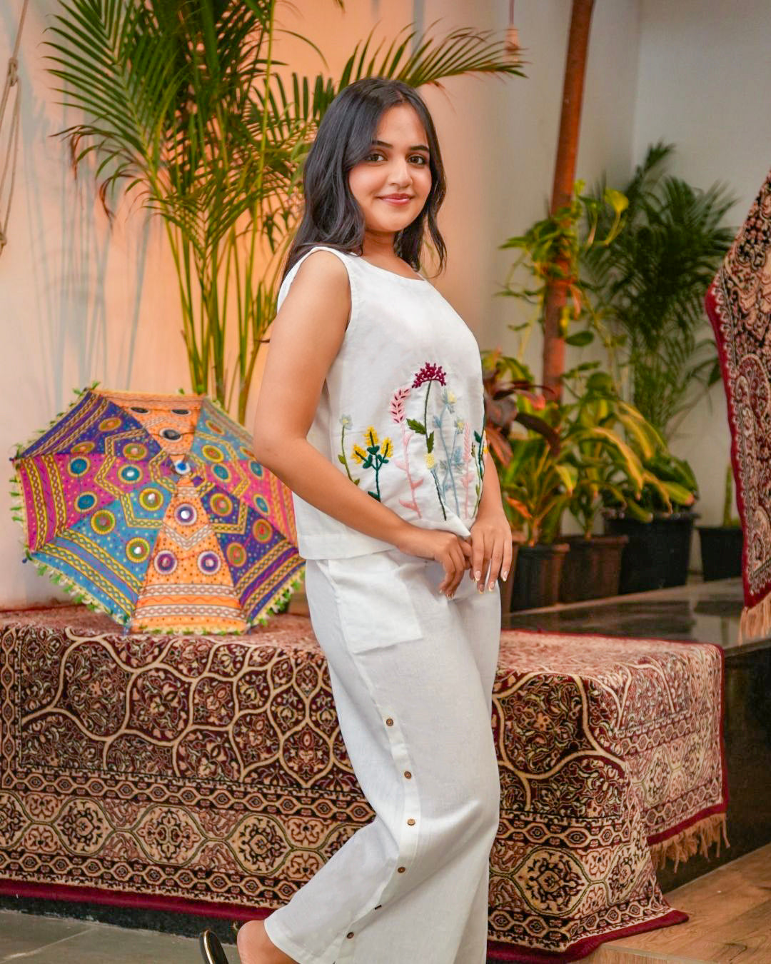 Floral Embroidered  Co-Ord Set