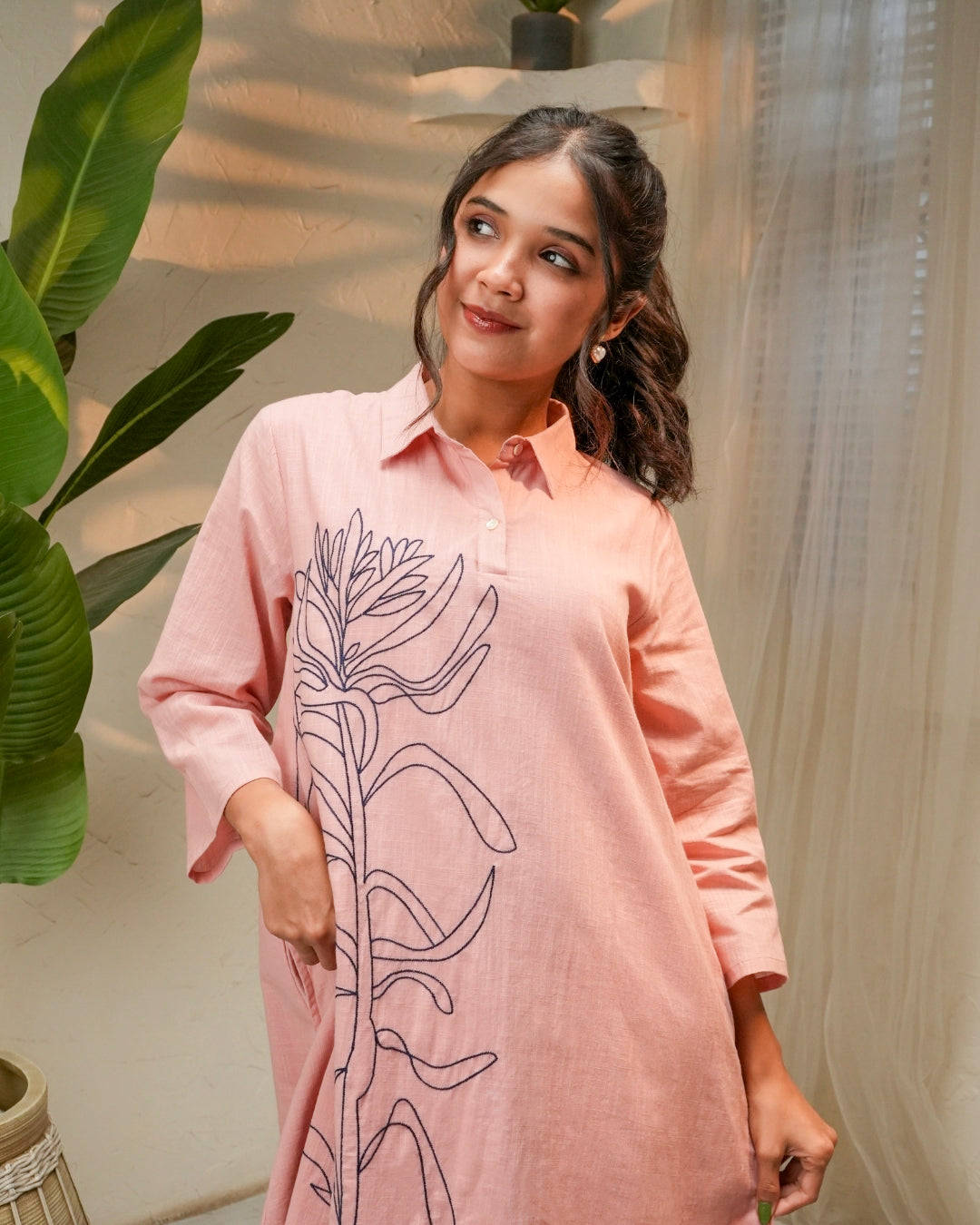 Blush Pink Cotton Dress