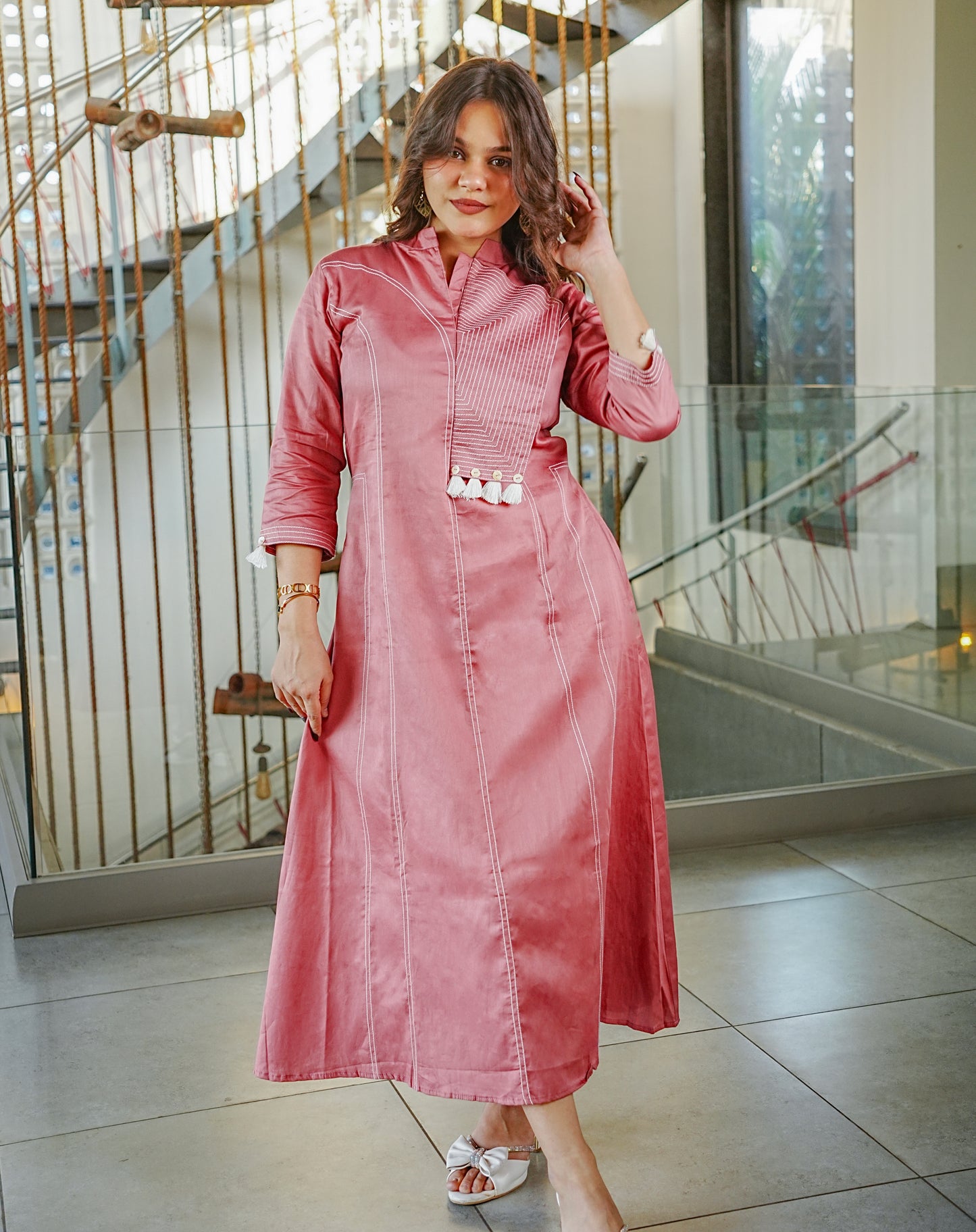 Blush Charm Pintuck Tunic