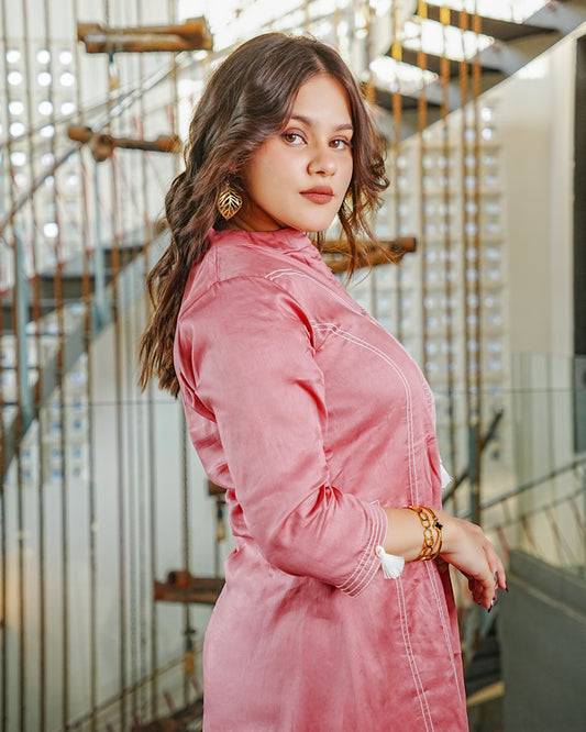 Blush Charm Pintuck Tunic
