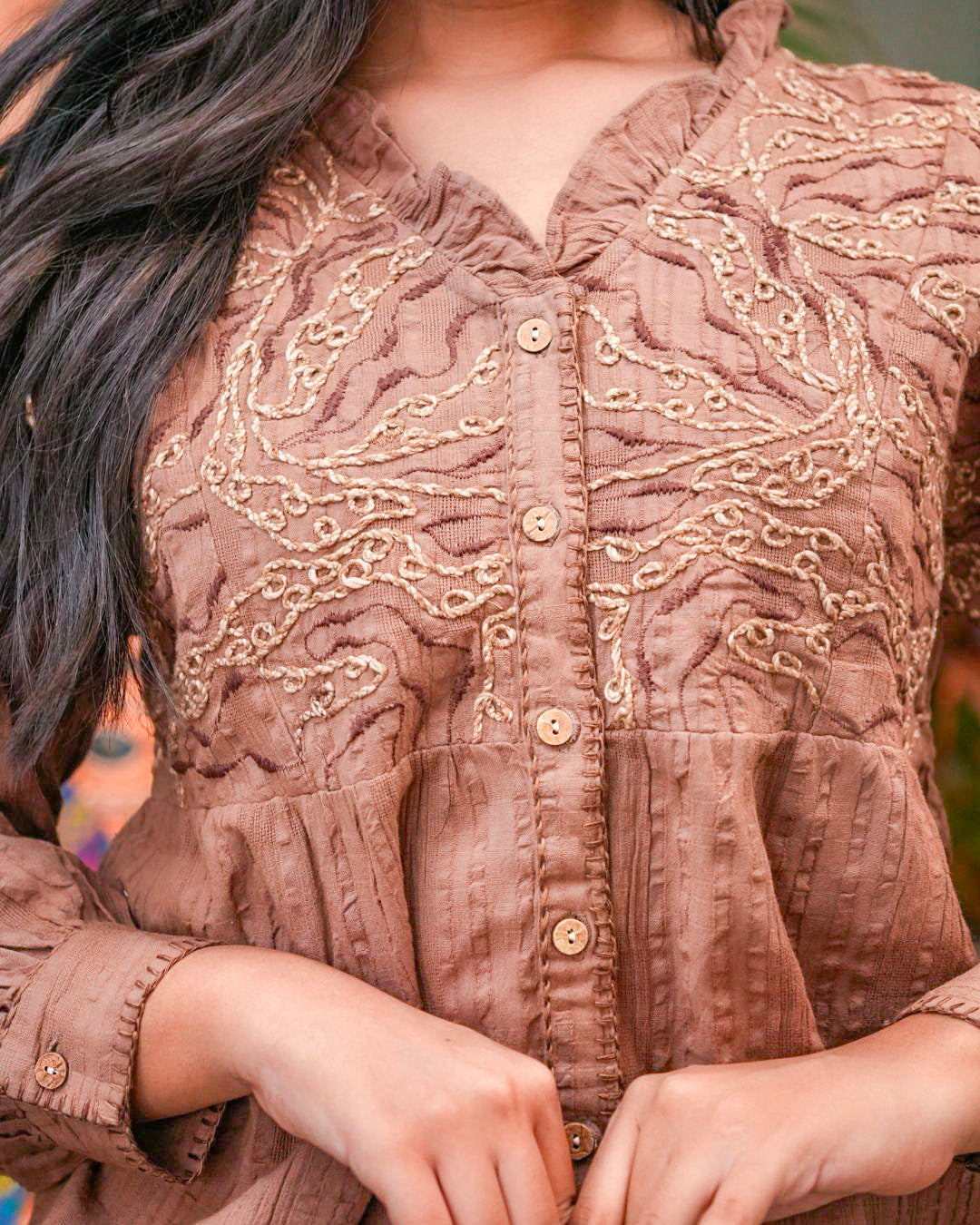 Textured Embroidered Co-Ord Set