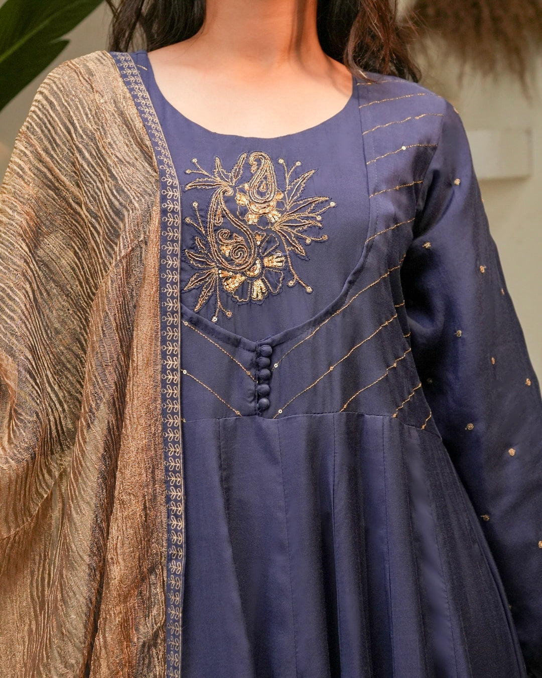 Noor Midnight Muslin Silk Suit