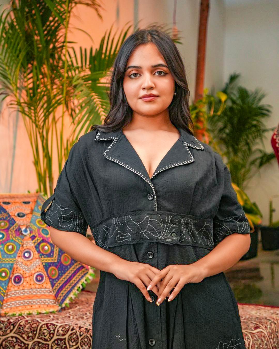 Embroidered Collared Tunic