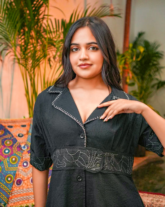 Embroidered Collared Tunic