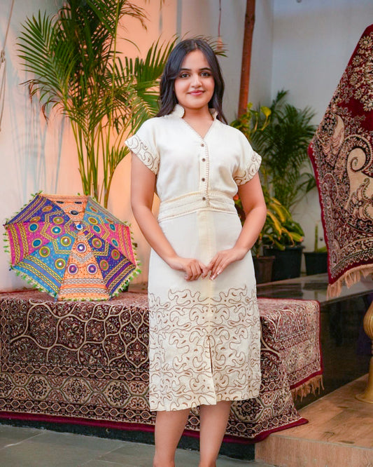 Embroidered  Cotton Tunic Dress