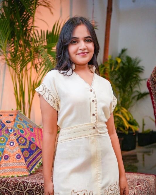 Embroidered  Cotton Tunic Dress