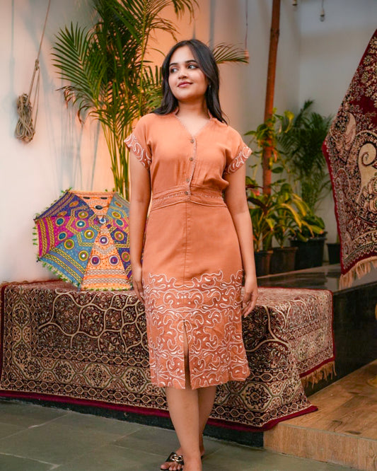 Embroidered Cotton Tunic Dress