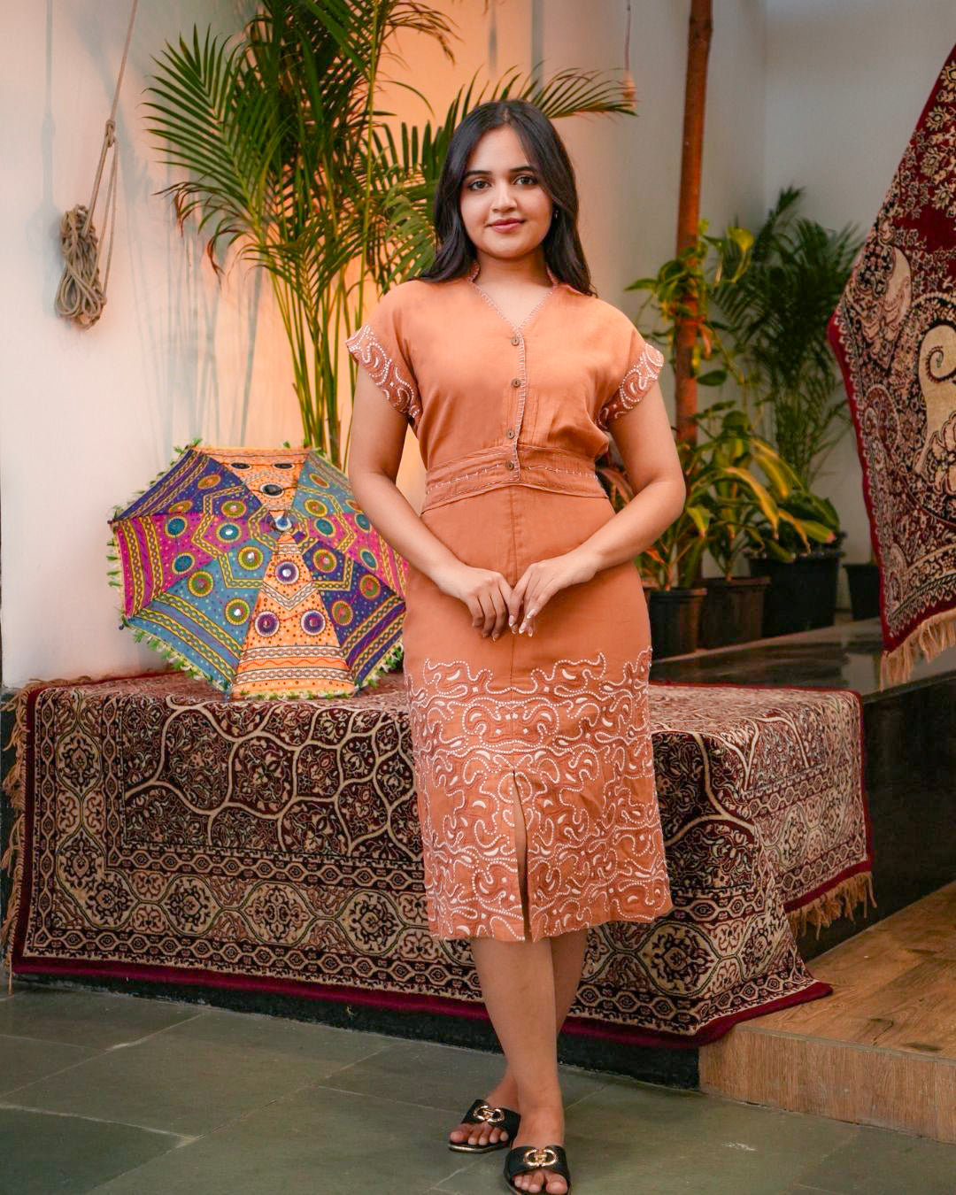 Embroidered Cotton Tunic Dress