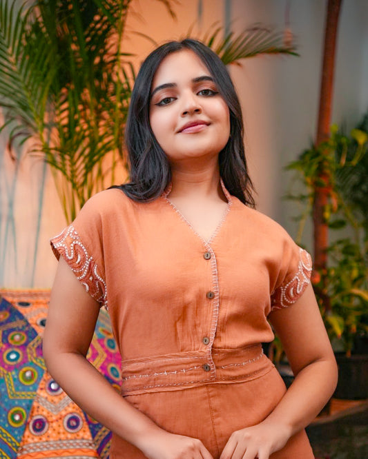 Embroidered Cotton Tunic Dress