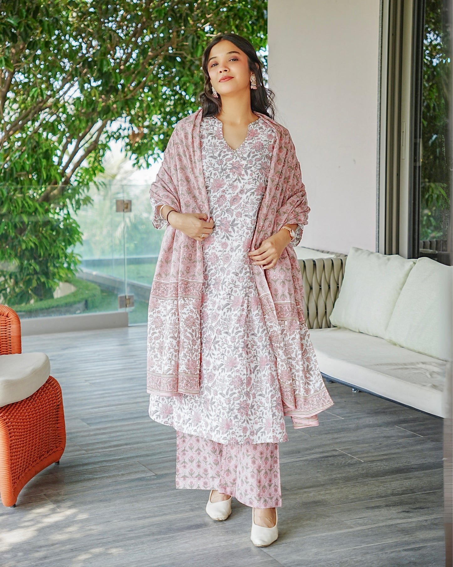 Gulaabi Baagh Cotton Kurta Set