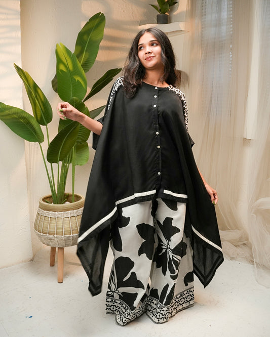 Midnight Bloom Kaftan Set