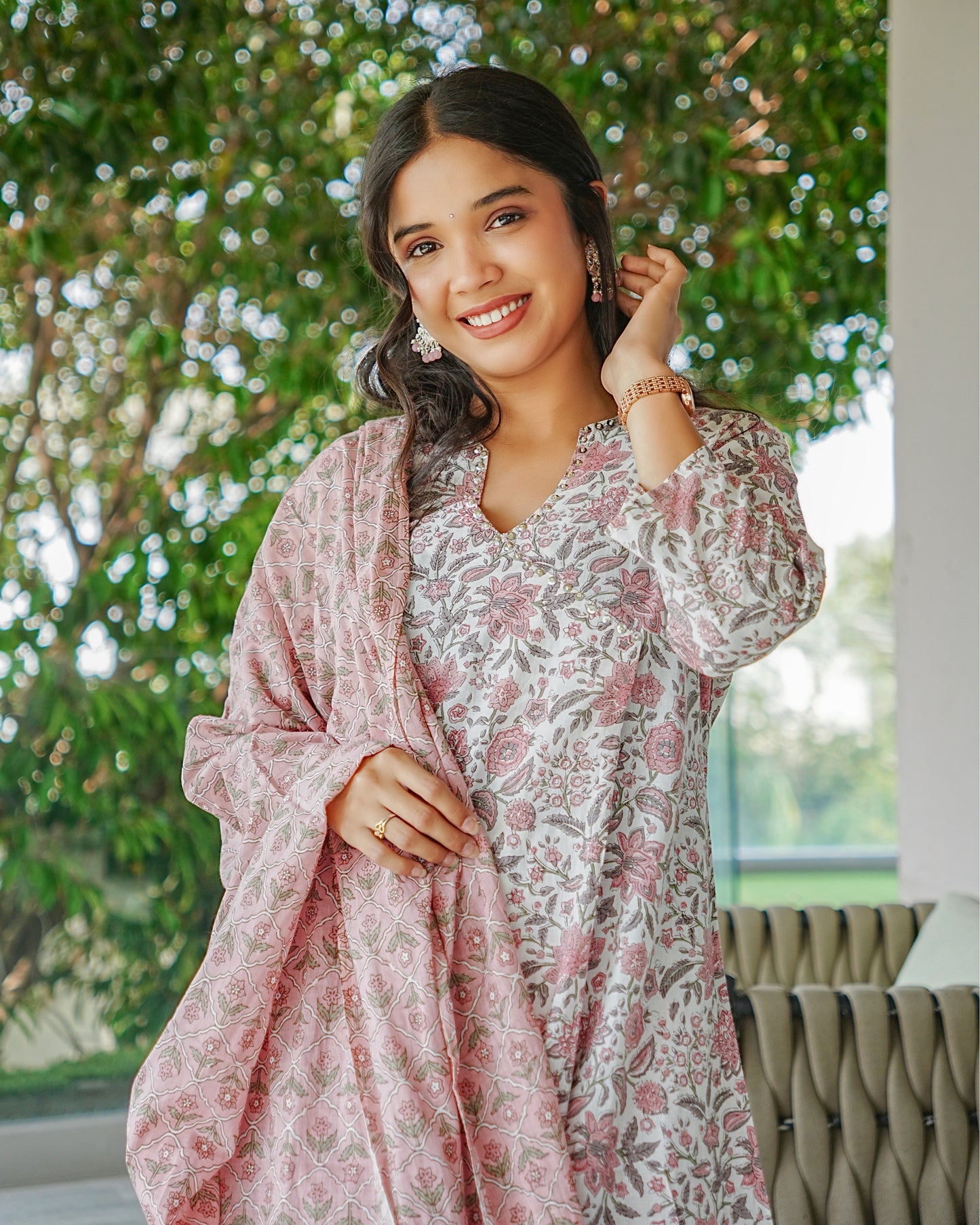 Gulaabi Baagh Cotton Kurta Set