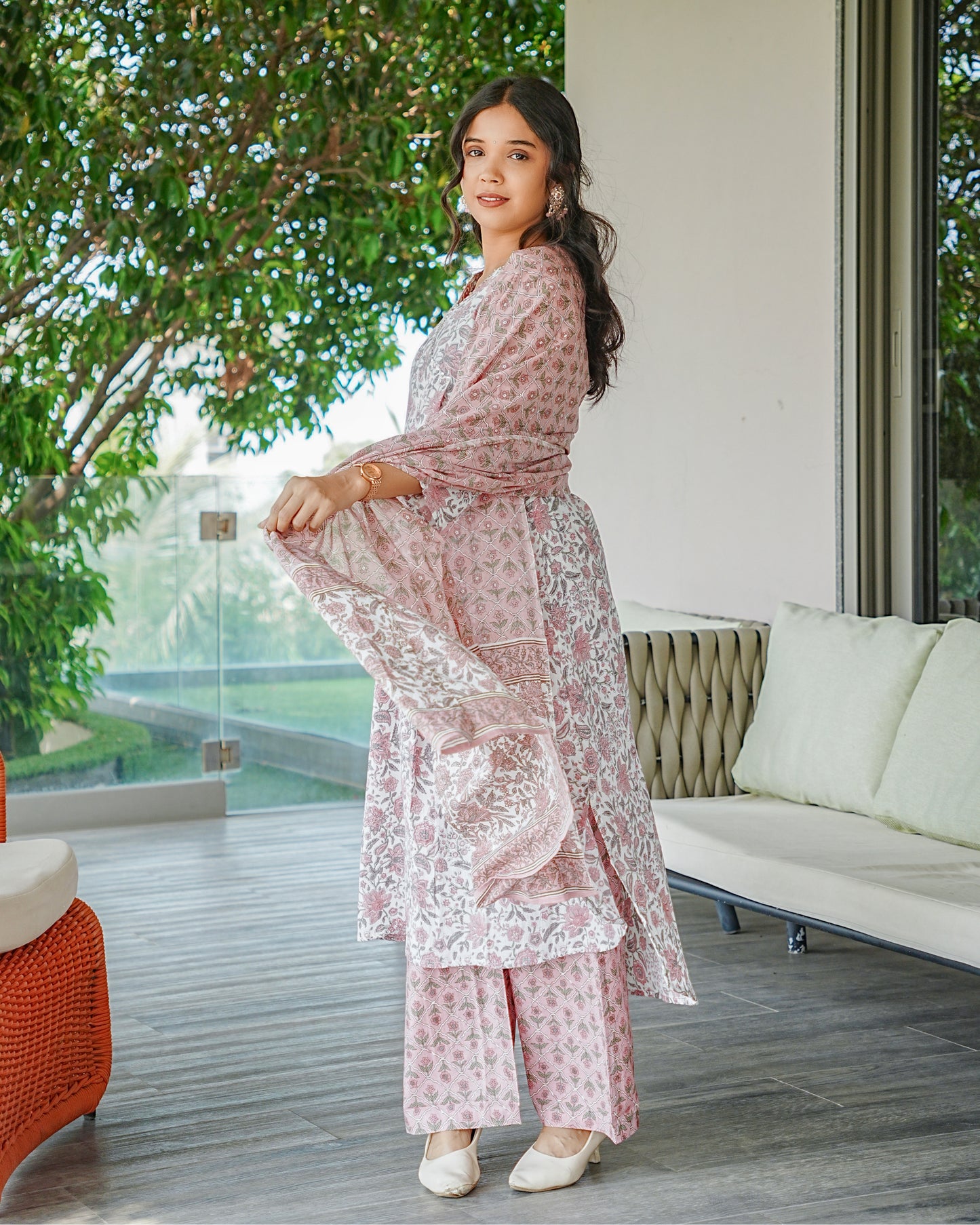 Gulaabi Baagh Cotton Kurta Set