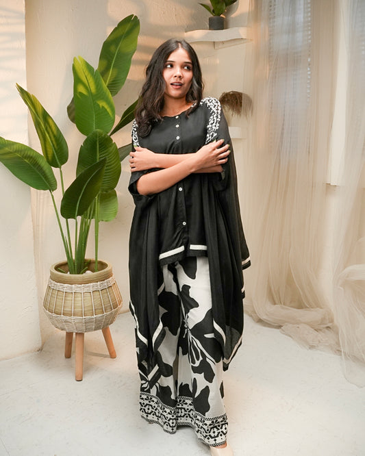 Midnight Bloom Kaftan Set