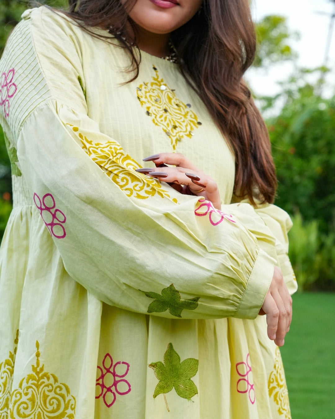 Pastel Lime Mul Cotton Kurta Set