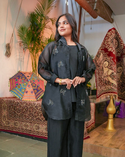 Midnight Muse Organza Co-Ord Set