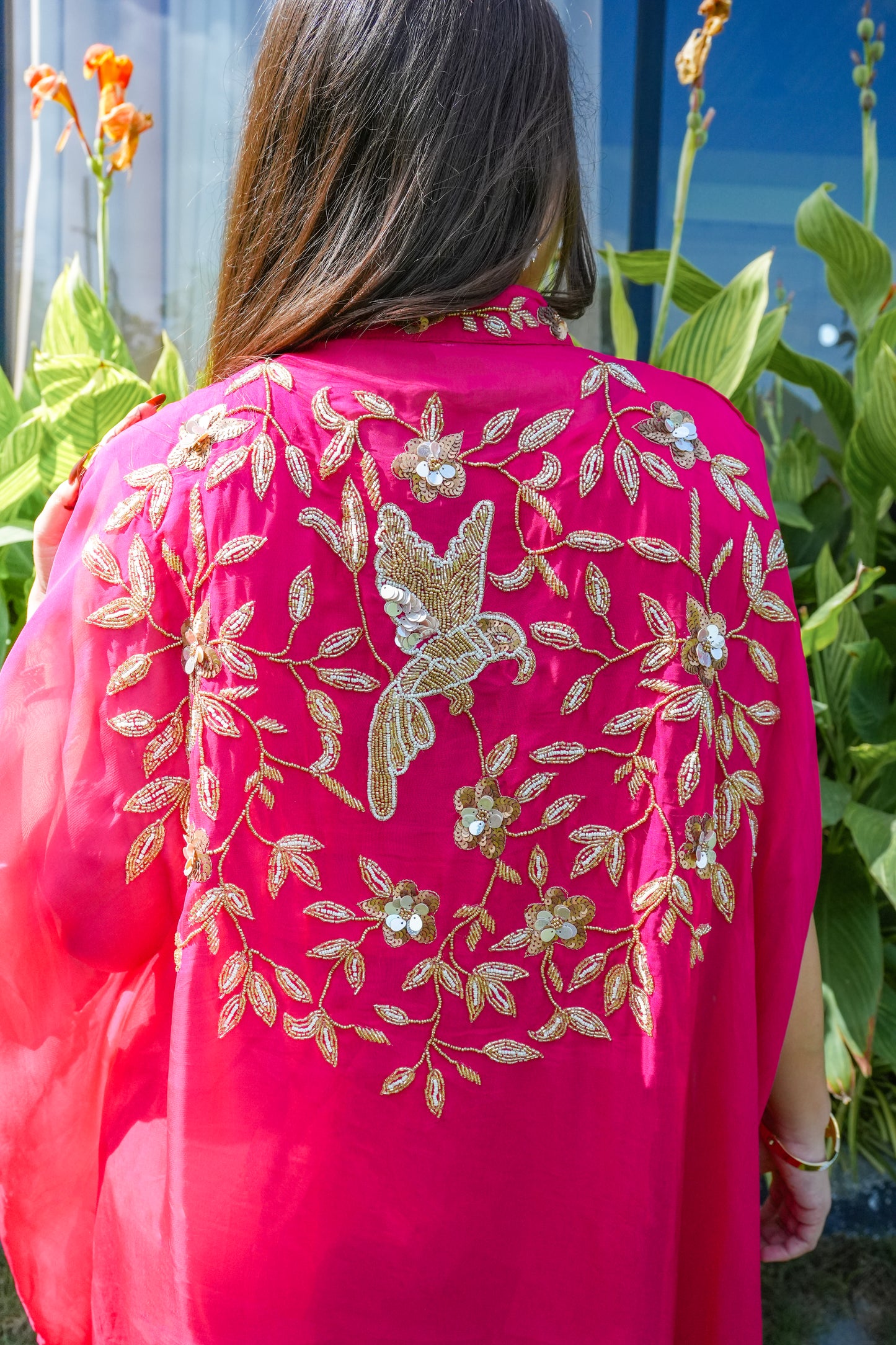 Solid Pink Kaftan Set