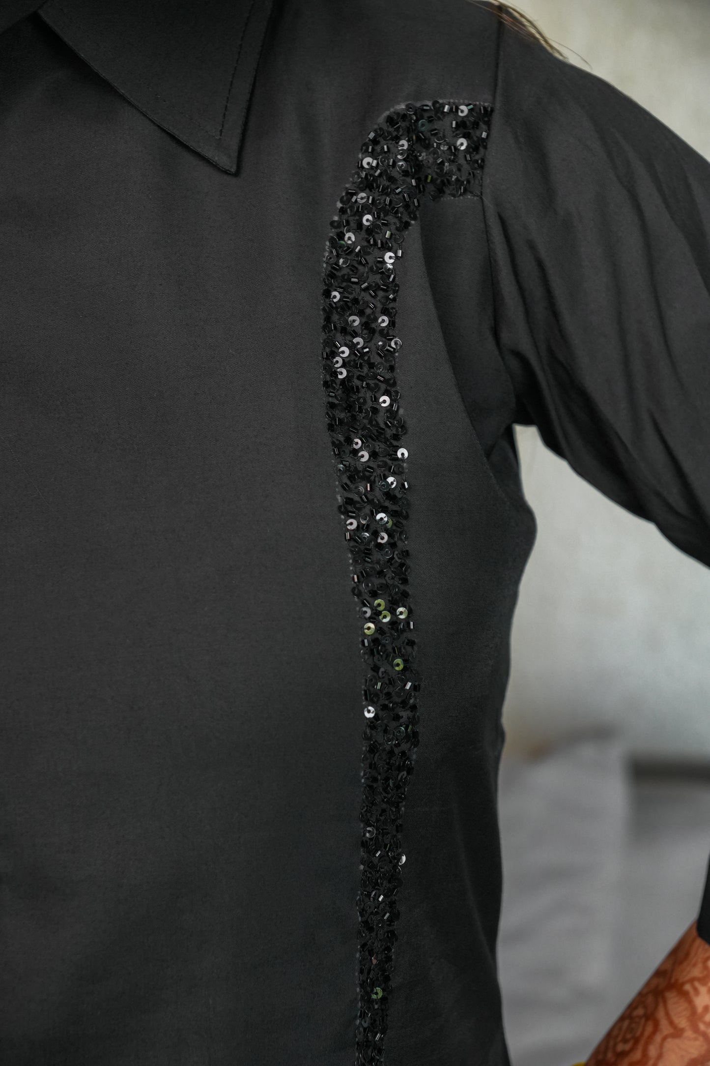 Black Sequin Detail Co-ord Set