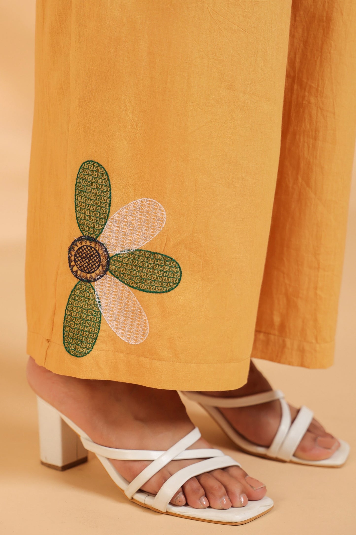Mustard Floral Embroidered Co-ord Set