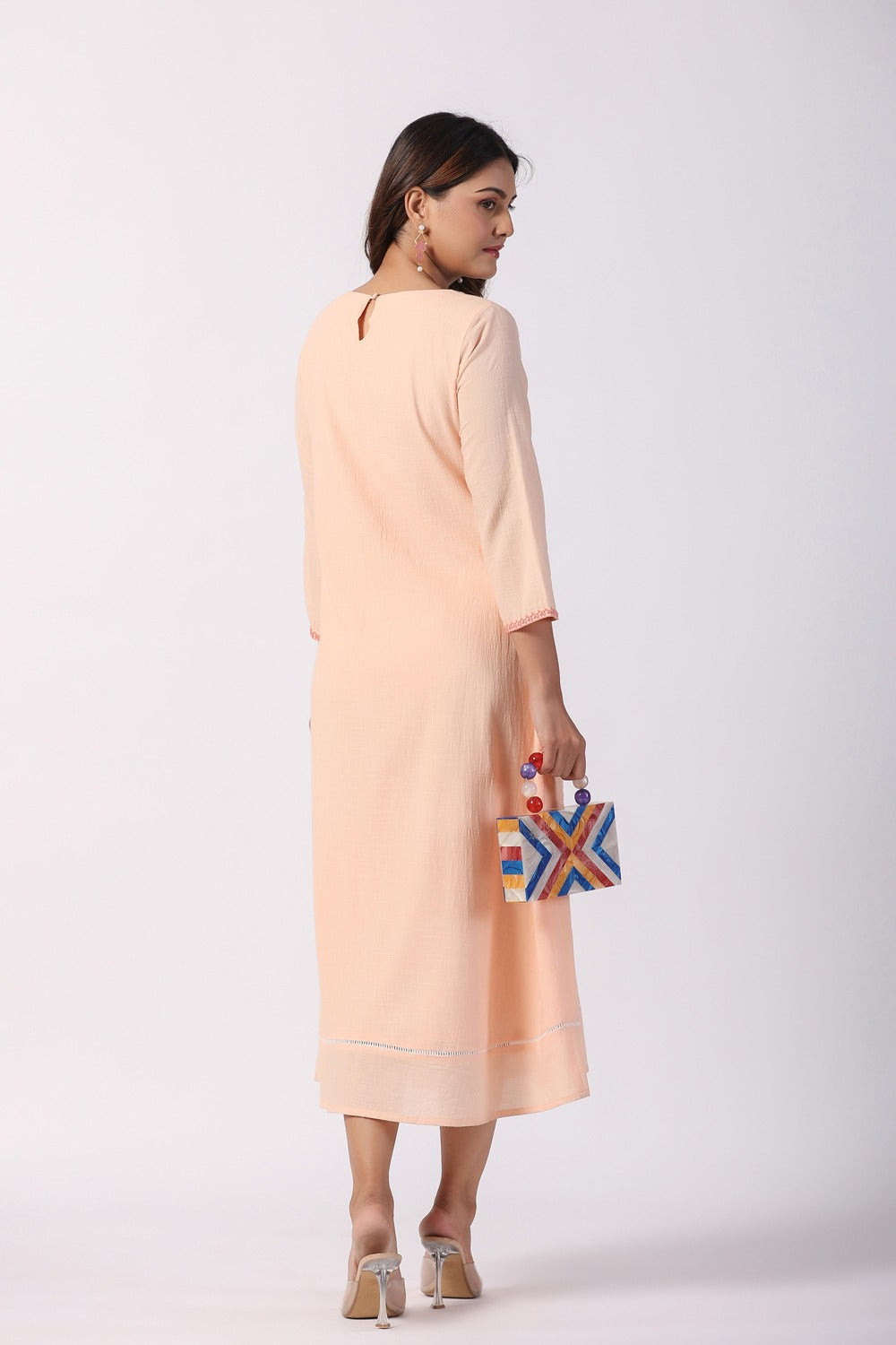 Blush Bloom Embroidered Tunic Dress