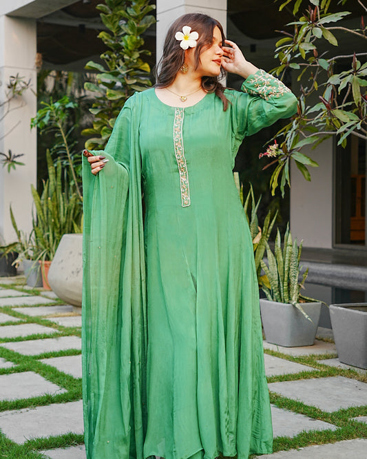 Mint Whisper Anarkali Set