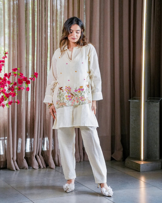 Aira Ivory Cotton Co-Ord Set