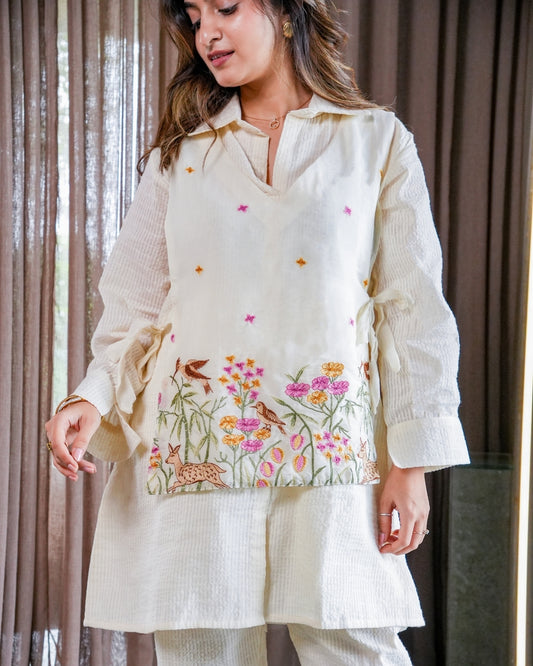Aira Ivory Cotton Co-Ord Set