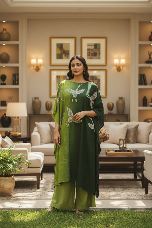 Silk kaftan set