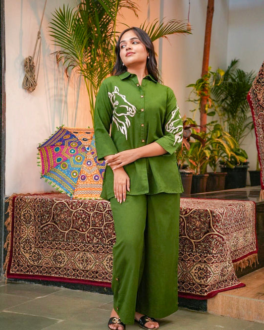 Olive Grace Embroidered Co-Ord Set