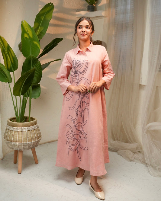 Blush Pink Cotton Dress