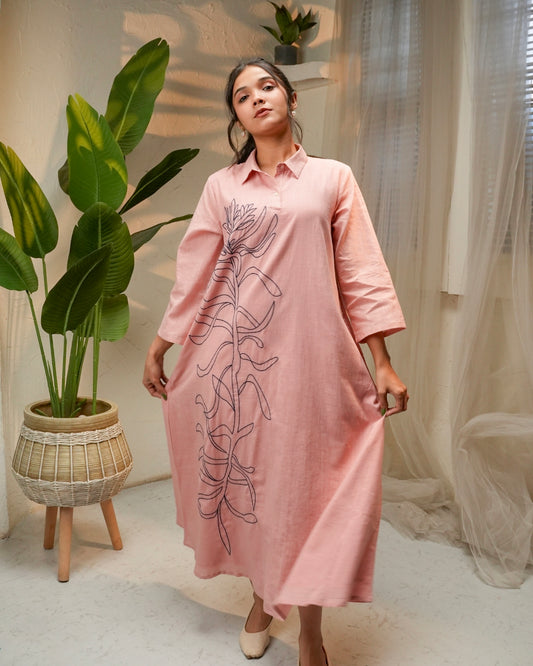 Blush Pink Cotton Dress