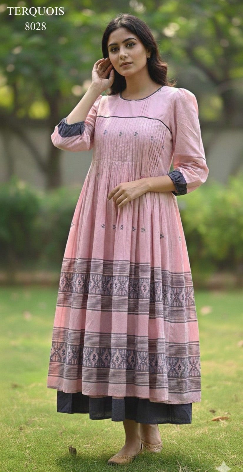 Pleated Printed Kurta