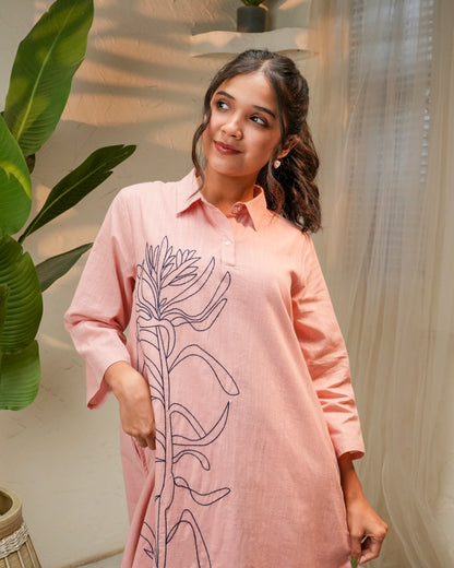 Blush Pink Cotton Dress