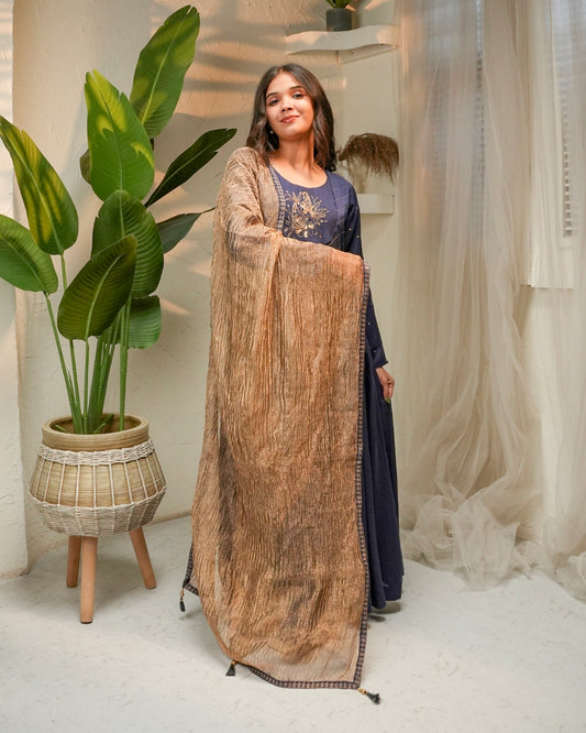 Noor Midnight Muslin Silk Suit