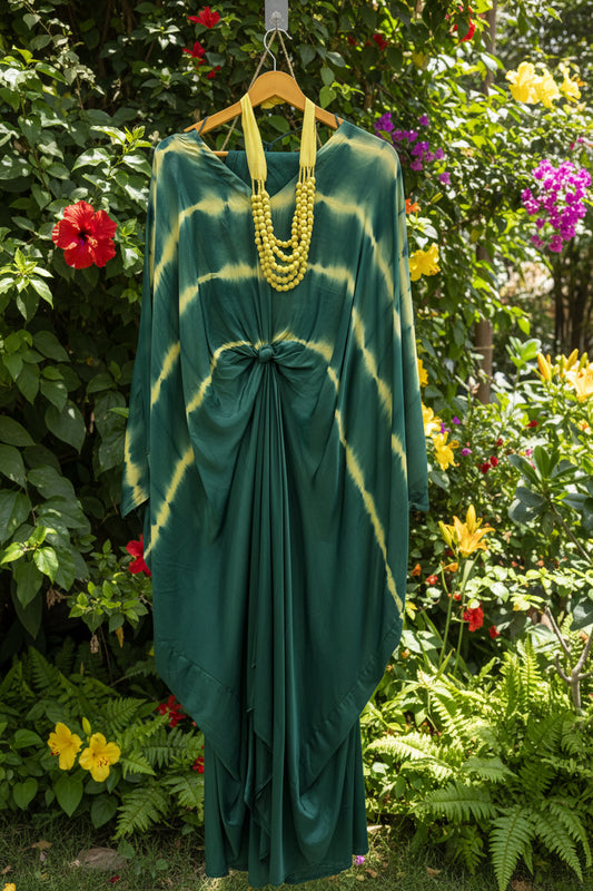 Emerald Tie-Dye Kaftan Set
