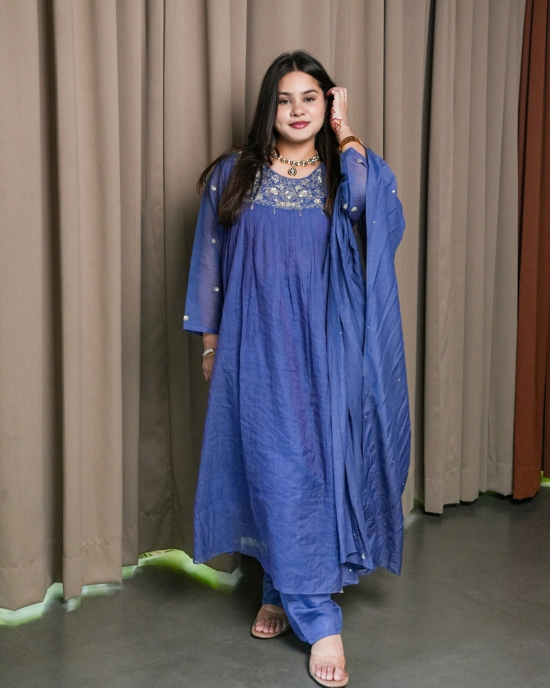 Mul Chanderi Kurta Set