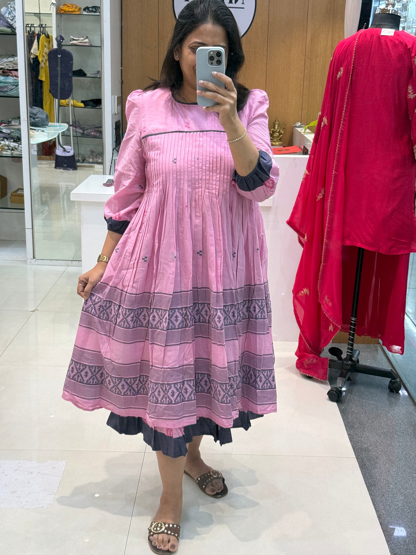 Pleated Printed Kurta