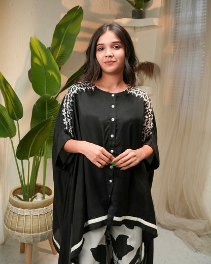 Midnight Bloom Kaftan Set